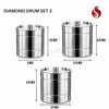 Diamond Stainless Steel Drum 3-Piece Set with Lid – Premium Quality
