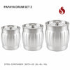 Papaya Stainless Steel Drum Set with Lid (3-Piece)