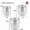 Papaya Stainless Steel Drum Set with Lid (3-Piece)