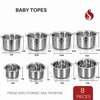 Stainless Steel Baby Tope - 8 pcs Combo set / Storage Containers for Kitchen | Fridge Safe storage container – 8 Pcs Combo Set