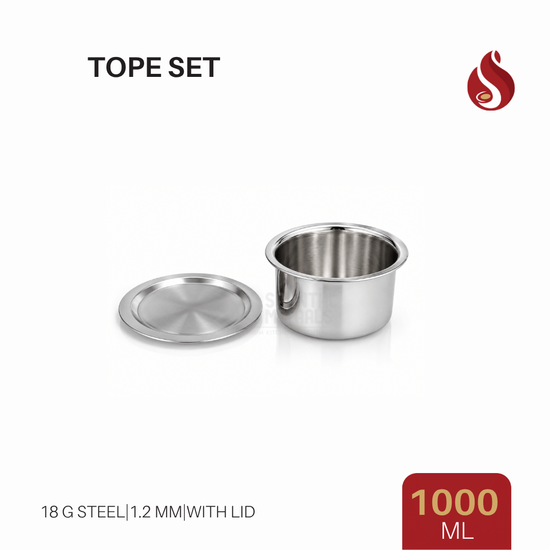 Thick-Ply Stainless Steel Tope with Inner Lid | Storage Bowl with Lid | Flat Bottom | 1000ML, 1500ML, 1900 ML, 2400ML, 2800ML, 3700ML, 4300ML, 5200ML, 6100ML