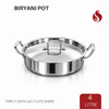 Praylady Triply Flat Pot Shape Biryani Pot with Lid & Handle | Triply Biryani Handi | Dum Biryani Cooking Pot