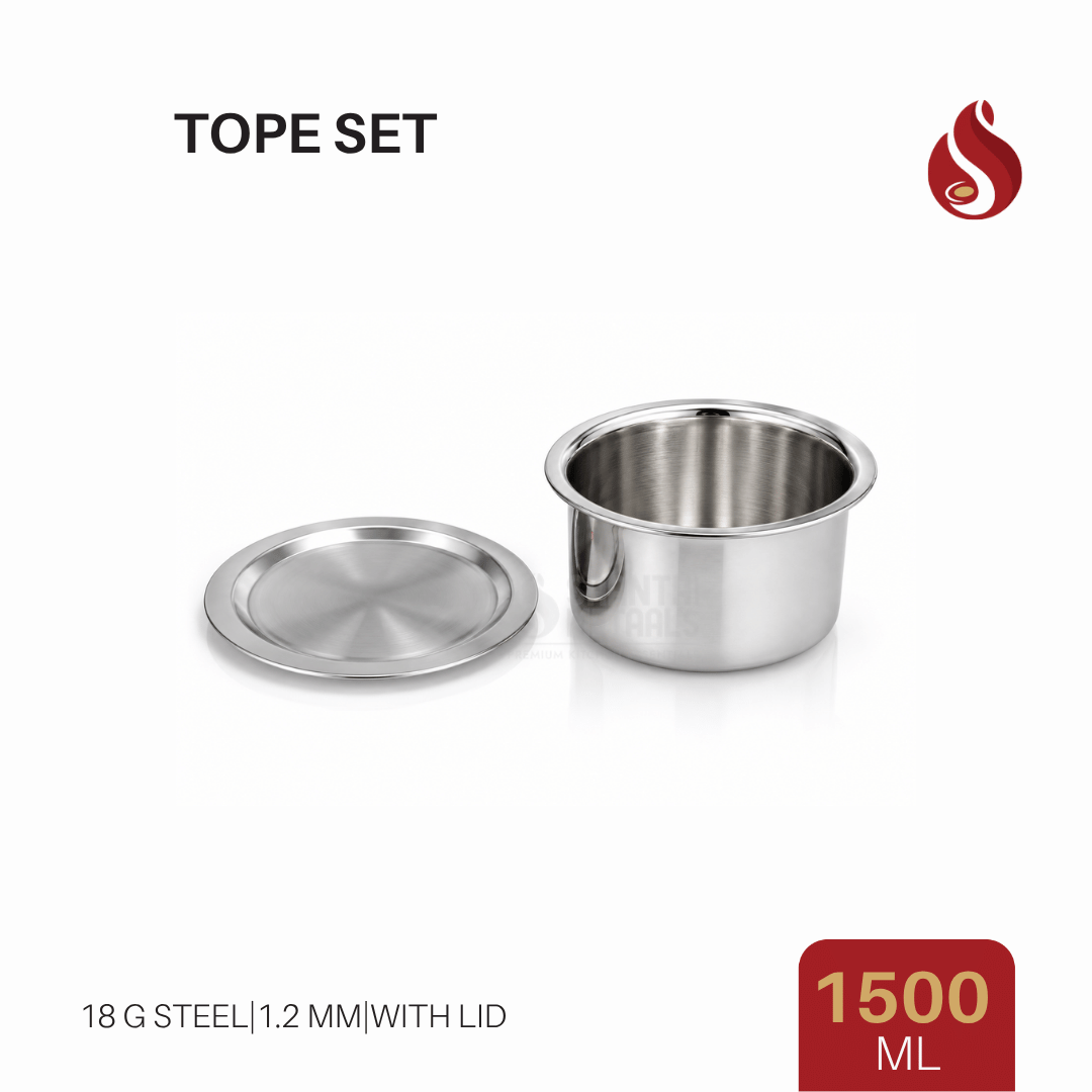 Thick-Ply Stainless Steel Tope with Inner Lid | Storage Bowl with Lid | Flat Bottom | 1000ML, 1500ML, 1900 ML, 2400ML, 2800ML, 3700ML, 4300ML, 5200ML, 6100ML