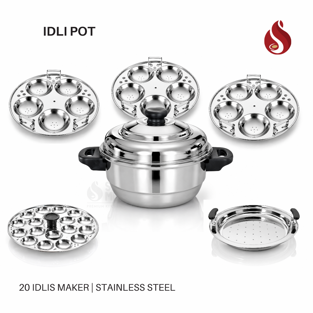 Stainless Steel Multi-Use Idli Pot Set | Multi Idli Kadai set | Multipurpose Idli, Dhokla Maker and Steamer