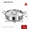 Praylady Triply Flat Pot Shape Biryani Pot with Lid & Handle | Triply Biryani Handi | Dum Biryani Cooking Pot