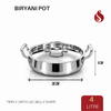 Praylady Triply Handi Shape Biryani Pot with Lid & Handle | Triply Biryani Handi | Dum Biryani Cooking Pot