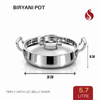 Praylady Triply Handi Shape Biryani Pot with Lid & Handle | Triply Biryani Handi | Dum Biryani Cooking Pot