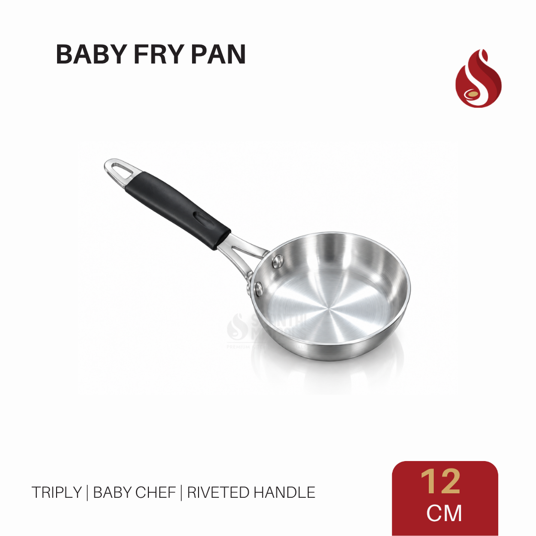 Triply Baby Chef Baby Fry Pan with Riveted Handle – 12 CM