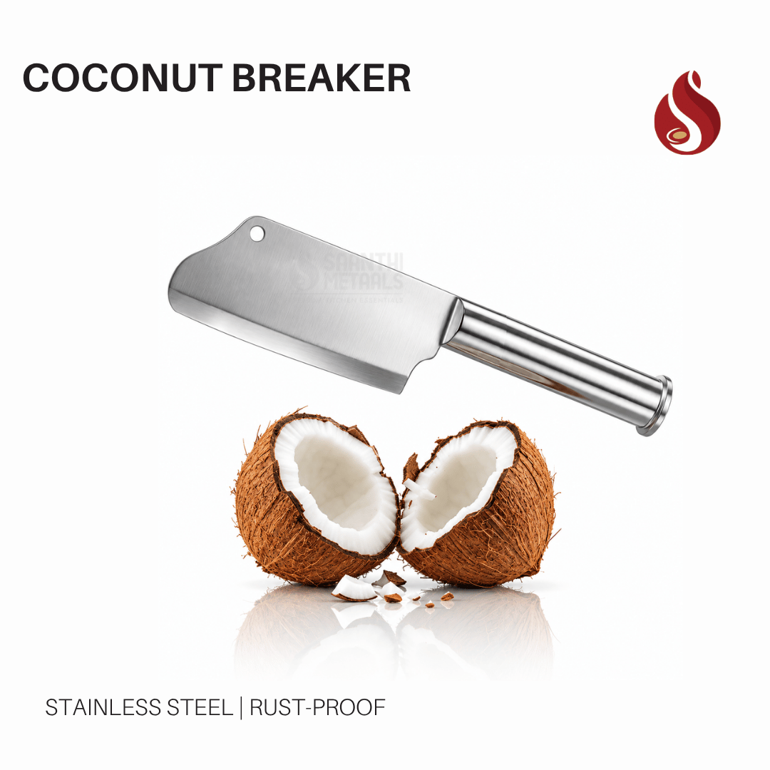 Stainless Steel Coconut Breaker with Round Handle