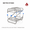 Stainless Steel 2 Tier Dish Rack for Kitchen | Utensils Stand for Kitchen | Utensils Drying Rack Organizer for Kitchen