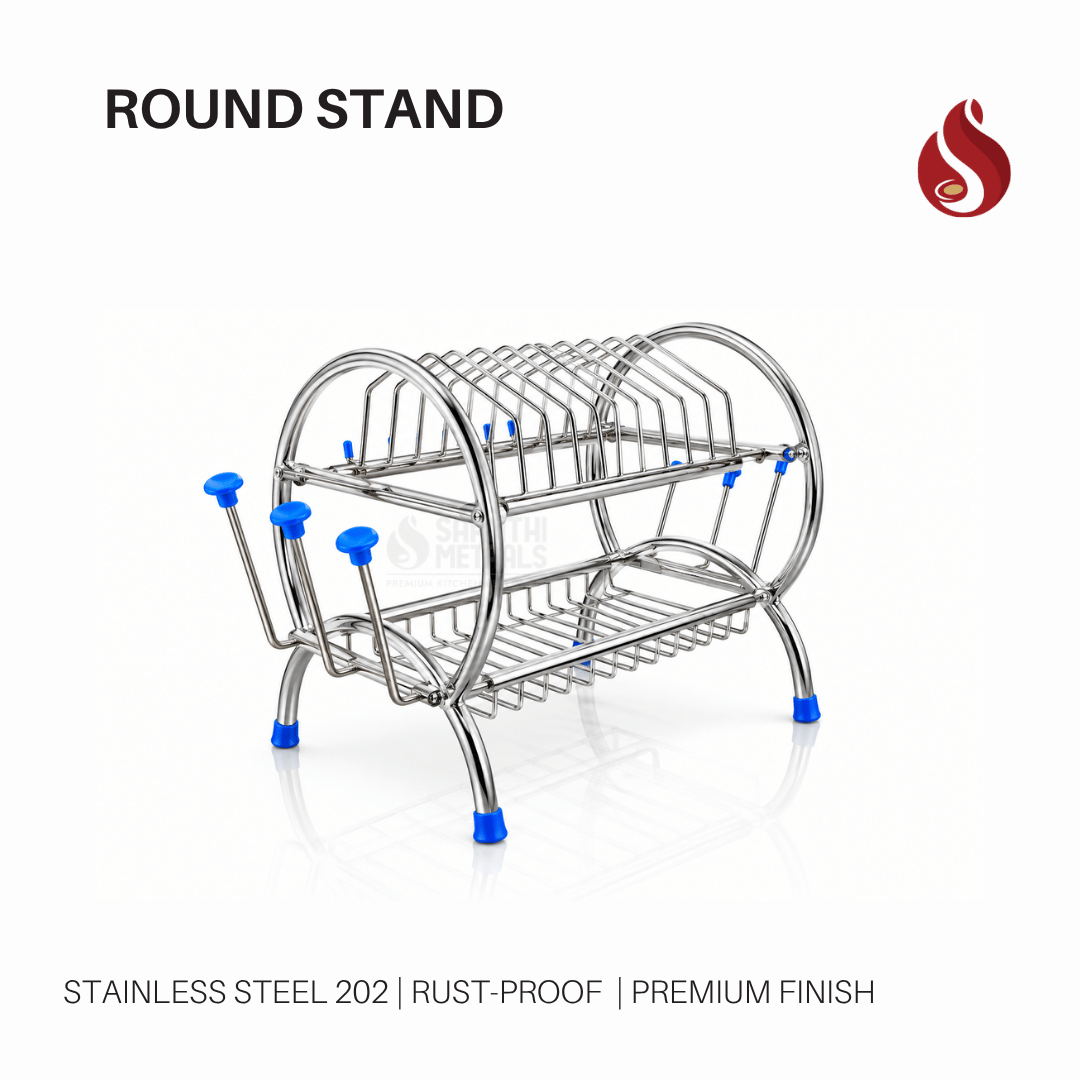 Stainless Steel 2 Tier Dish Rack for Kitchen | Utensils Stand for Kitchen | Utensils Drying Rack Organizer for Kitchen