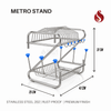 Stainless Steel 2 Tier Dish Rack for Kitchen | Utensils Stand for Kitchen | Utensils Drying Rack Organizer for Kitchen