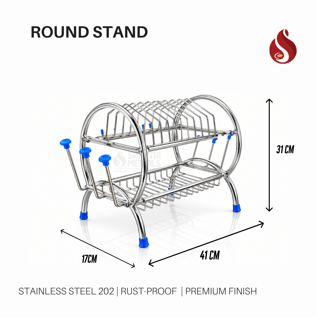 Stainless Steel 2 Tier Dish Rack for Kitchen | Utensils Stand for Kitchen | Utensils Drying Rack Organizer for Kitchen