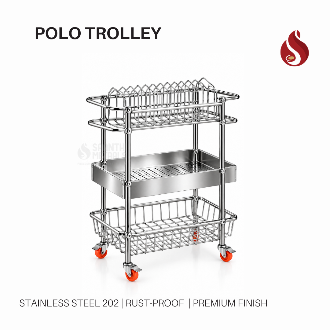 Premium Stainless Steel 3-Tier Drying Trolley