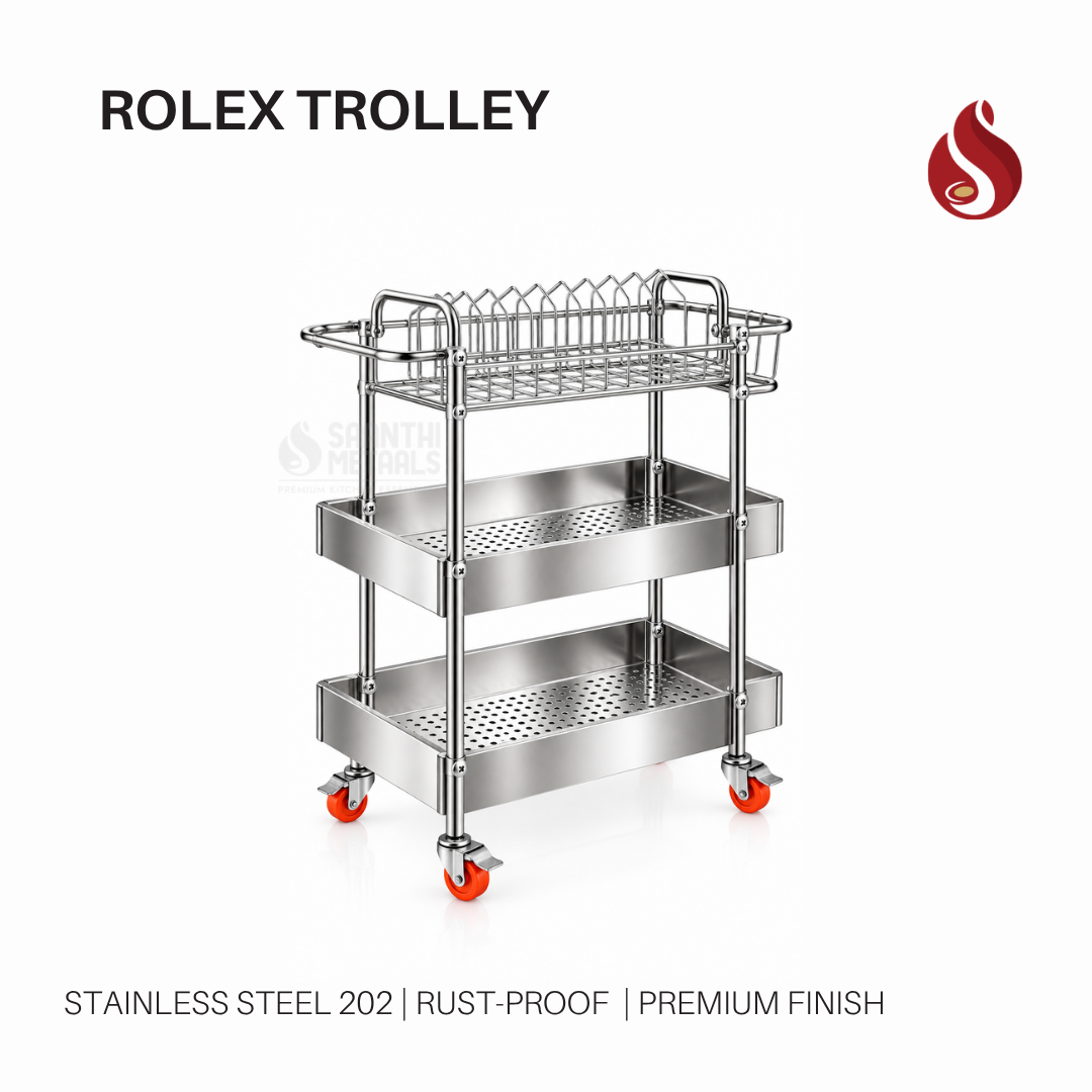 Premium Stainless Steel 3-Tier Drying Trolley