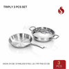 Aadi Saravedi – Triply 3 Pcs Cookware Combo 2 (24 CM Kadai + Stainless Steel Lid + 22 CM Fry Pan)