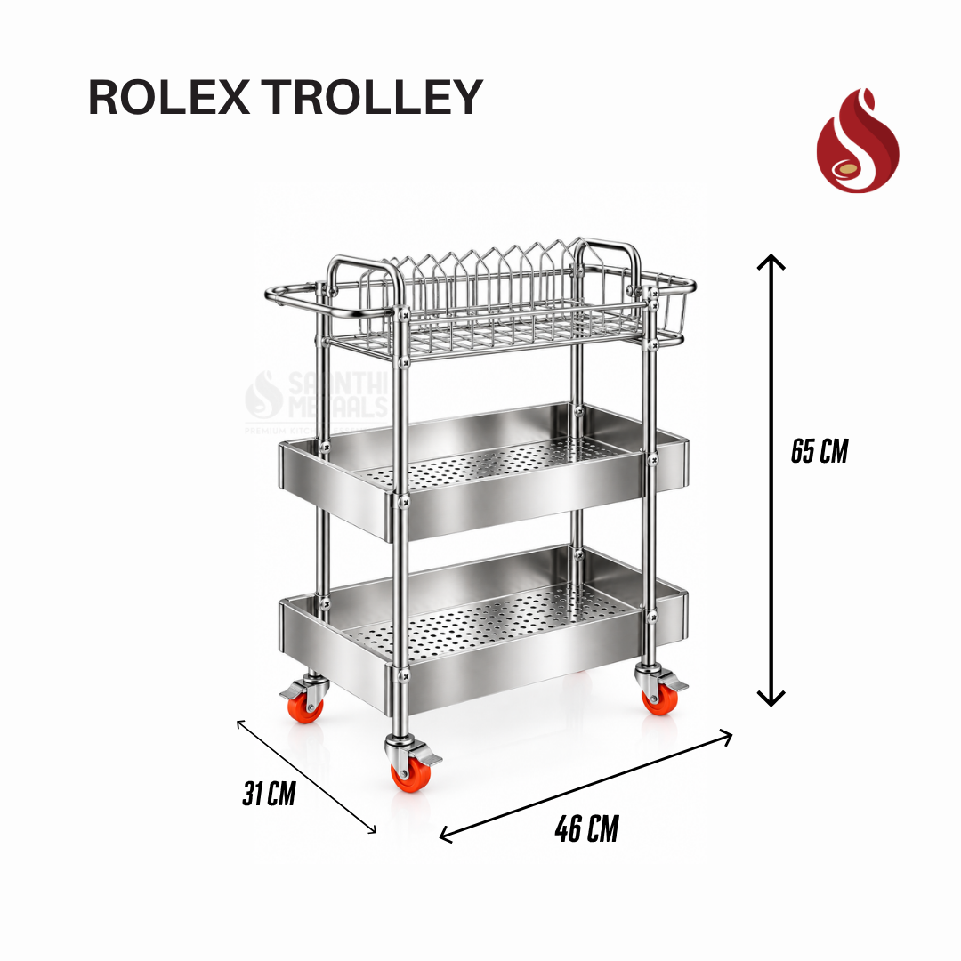 Premium Stainless Steel 3-Tier Drying Trolley