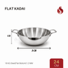 Stainless Steel Flat Kadai | 20cm/22cm/24cm/26cm/28cm/30cm/32cm, Premium Quality