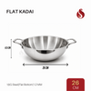Stainless Steel Flat Kadai | 20cm/22cm/24cm/26cm/28cm/30cm/32cm, Premium Quality