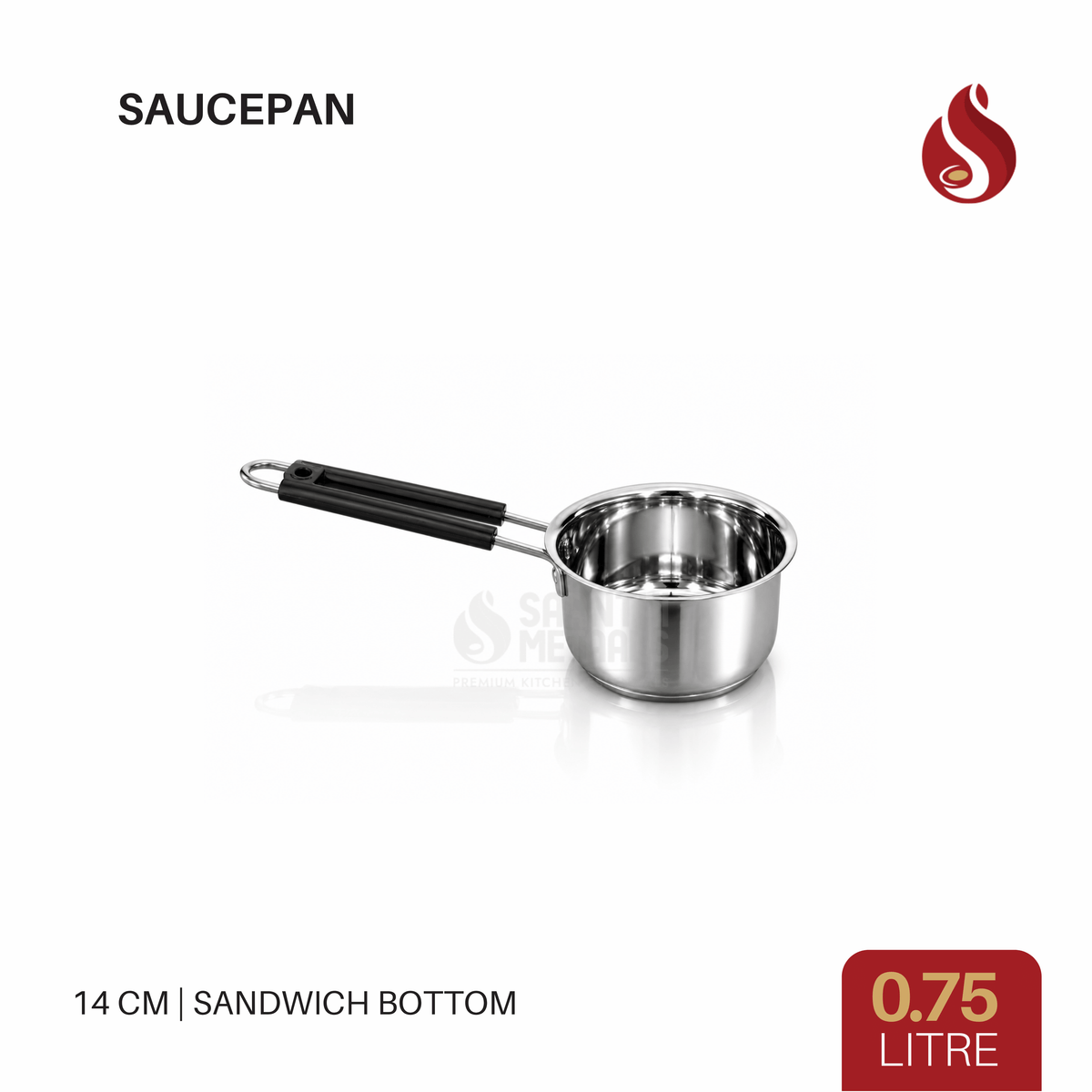 Triply Stainless Steel Saucepan with Sandwich Bottom