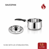 Stainless Steel Saucepan with Lid - 1L, 1.5L, 2L, 2.5L