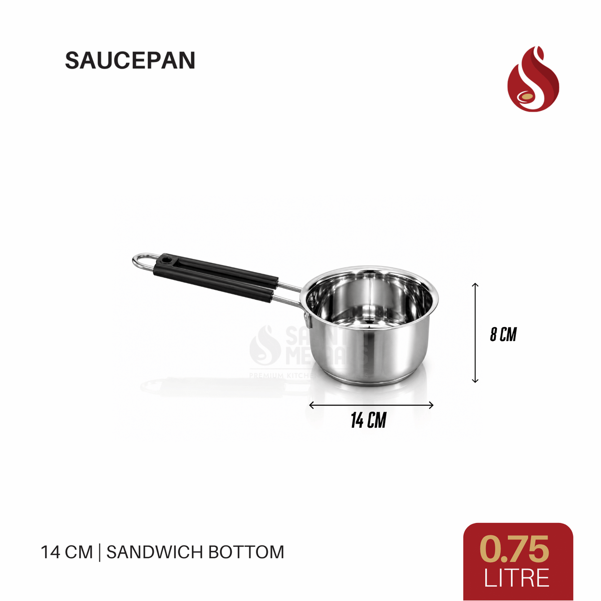 Triply Stainless Steel Saucepan with Sandwich Bottom