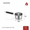 Triply Stainless Steel Saucepan with Sandwich Bottom