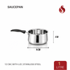 Stainless Steel Saucepan with Lid - 1L, 1.5L, 2L, 2.5L