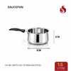 Stainless Steel Saucepan with Lid - 1L, 1.5L, 2L, 2.5L