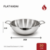 Stainless Steel Flat Kadai | 20cm/22cm/24cm/26cm/28cm/30cm/32cm, Premium Quality