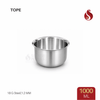 Thick ply Stainless Steel Flat Bottom Tope – 18 Gauge Heavy Steel, 1.2 mm Thickness | Serving Dish | 600ML, 1000ML, 1300ML, 1700ML, 2400ML & 2900ML