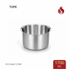 Thick ply Stainless Steel Flat Bottom Tope – 18 Gauge Heavy Steel, 1.2 mm Thickness | Serving Dish | 600ML, 1000ML, 1300ML, 1700ML, 2400ML & 2900ML