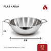 Stainless Steel Flat Kadai | 20cm/22cm/24cm/26cm/28cm/30cm/32cm, Premium Quality