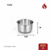 Thick ply Stainless Steel Flat Bottom Tope – 18 Gauge Heavy Steel, 1.2 mm Thickness | Serving Dish | 600ML, 1000ML, 1300ML, 1700ML, 2400ML & 2900ML