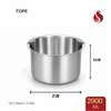 Thick ply Stainless Steel Flat Bottom Tope – 18 Gauge Heavy Steel, 1.2 mm Thickness | Serving Dish | 600ML, 1000ML, 1300ML, 1700ML, 2400ML & 2900ML