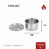 Thick-Ply Stainless Steel Tope with Inner Lid | Storage Bowl with Lid | Flat Bottom | 1000ML, 1500ML, 1900 ML, 2400ML, 2800ML, 3700ML, 4300ML, 5200ML, 6100ML