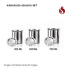 Stainless Steel Karaikudi Adukku Set with Inner lid - 3 pcs Set | Tope Set | Cookware set - 300 ML to 1700 ML