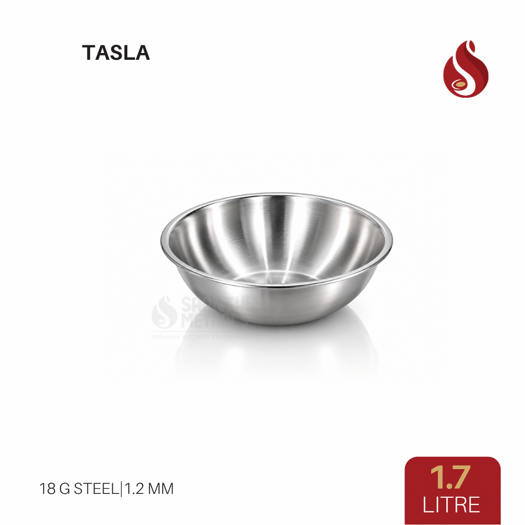 Thick-Ply Stainless Steel Tasla | Flat Bottom | Multiuse Tasla | 1.2L, 1.7L, 2.1L, 2.7L, 3.4L, 4.5L