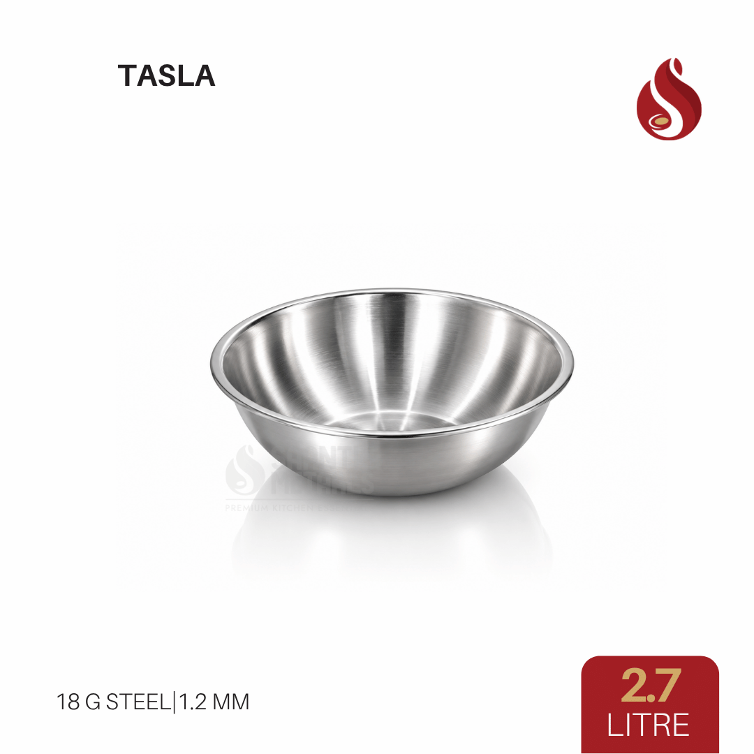 Thick-Ply Stainless Steel Tasla | Flat Bottom | Multiuse Tasla | 1.2L, 1.7L, 2.1L, 2.7L, 3.4L, 4.5L