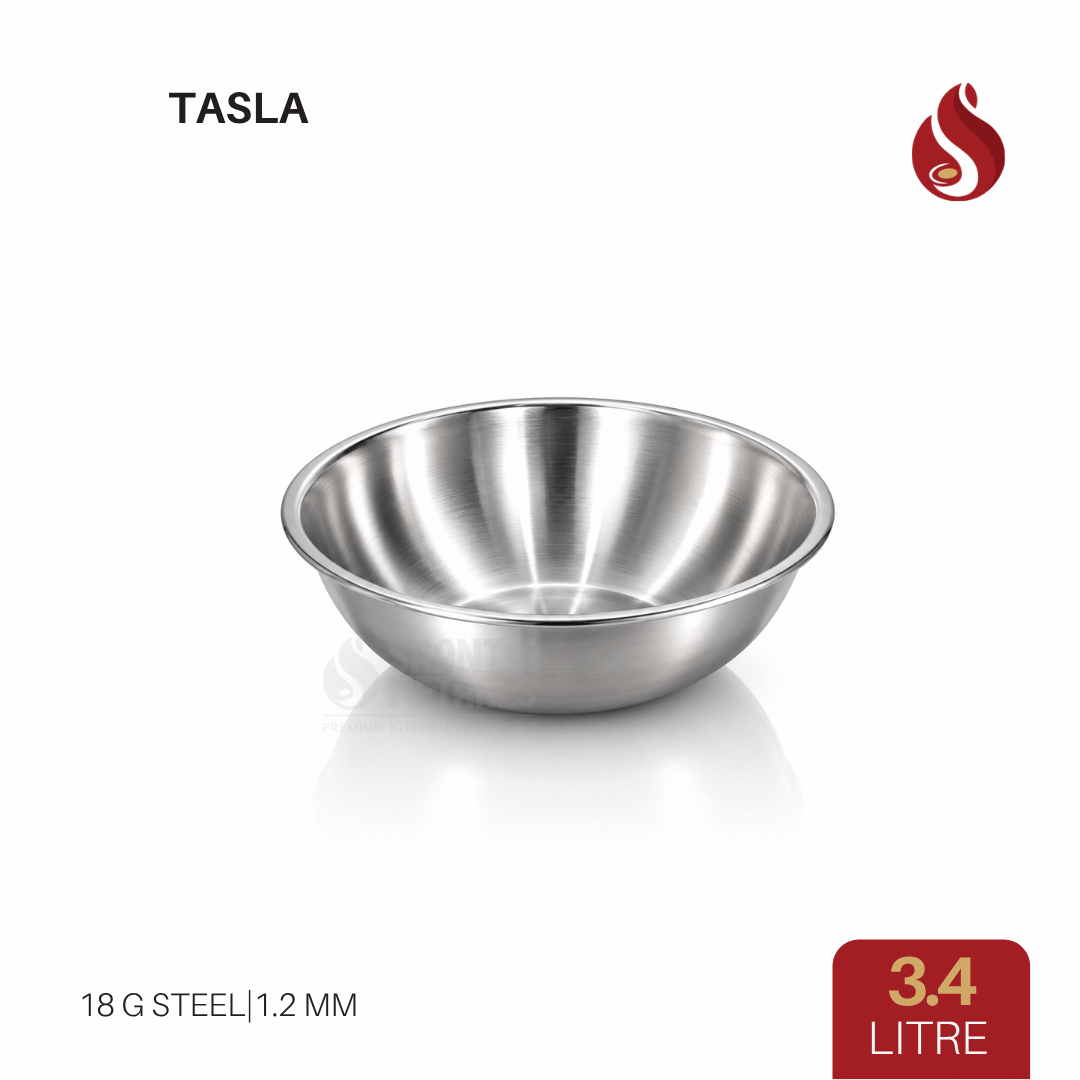 Thick-Ply Stainless Steel Tasla | Flat Bottom | Multiuse Tasla | 1.2L, 1.7L, 2.1L, 2.7L, 3.4L, 4.5L