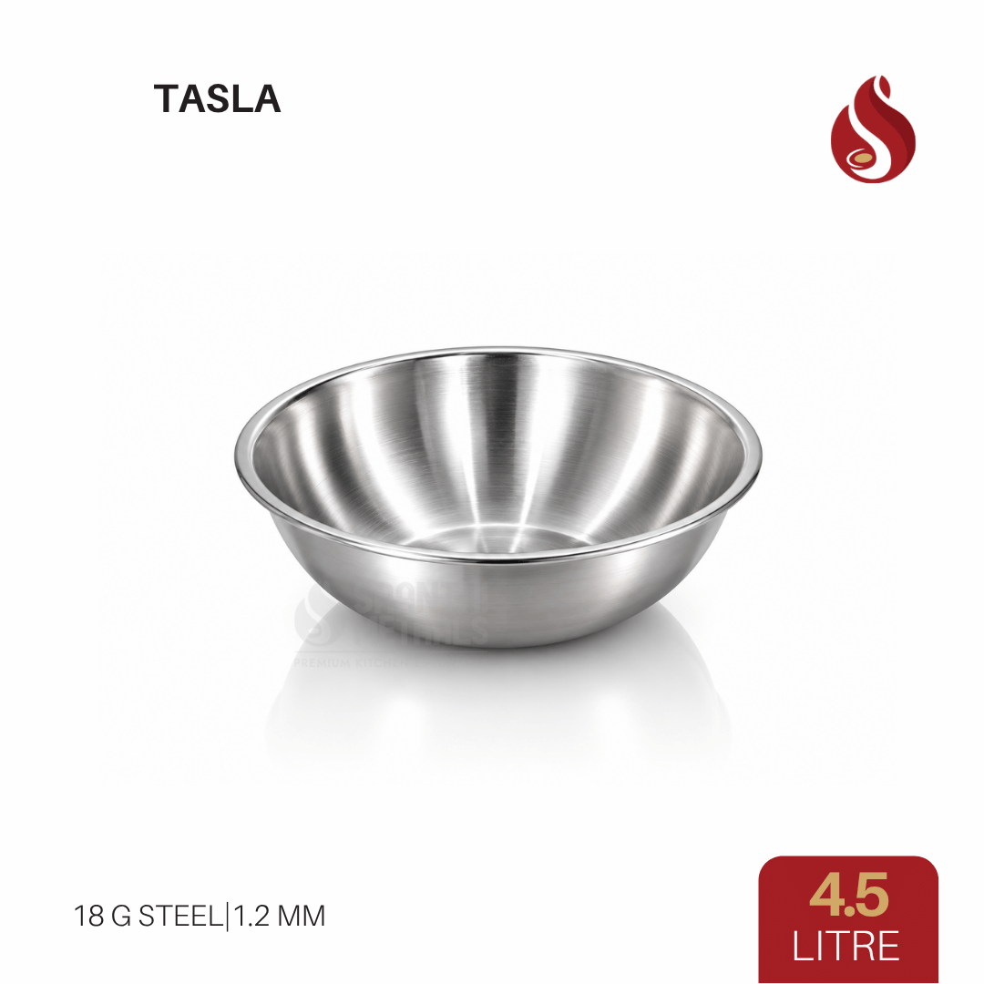 Thick-Ply Stainless Steel Tasla | Flat Bottom | Multiuse Tasla | 1.2L, 1.7L, 2.1L, 2.7L, 3.4L, 4.5L