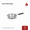 Stainless Steel Flat Fry Pan with Bakelite handle – Flat Bottom, 18G Heavy Steel | 20CM, 22CM, 24CM, 26CM