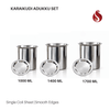 Stainless Steel Karaikudi Adukku Set with Inner lid - 3 pcs Set | Tope Set | Cookware set - 300 ML to 1700 ML