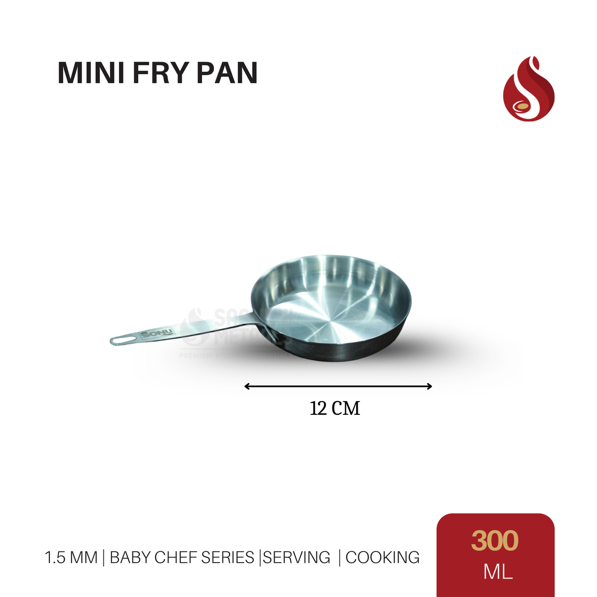Stainless Steel Mini Fry Pan (1.5 mm) – Baby Chef Series (300 ml / 400 ml)