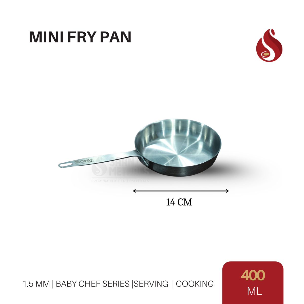 Stainless Steel Mini Fry Pan (1.5 mm) – Baby Chef Series (300 ml / 400 ml)
