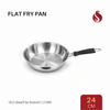 Stainless Steel Flat Fry Pan with Bakelite handle – Flat Bottom, 18G Heavy Steel | 20CM, 22CM, 24CM, 26CM