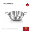 Triply Stainless Steel Deep Kadai with Lid (24 CM / 26 CM)