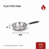 Stainless Steel Flat Fry Pan with Bakelite handle – Flat Bottom, 18G Heavy Steel | 20CM, 22CM, 24CM, 26CM