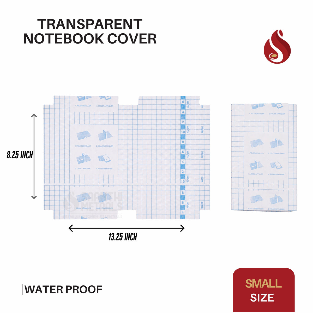 Transparent Notebook Wrapper with Label (Self-Adhesive Book Cover) – 30 Sheet Bundle Pack
