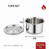 Thick-Ply Stainless Steel Tope with Inner Lid | Storage Bowl with Lid | Flat Bottom | 1000ML, 1500ML, 1900 ML, 2400ML, 2800ML, 3700ML, 4300ML, 5200ML, 6100ML